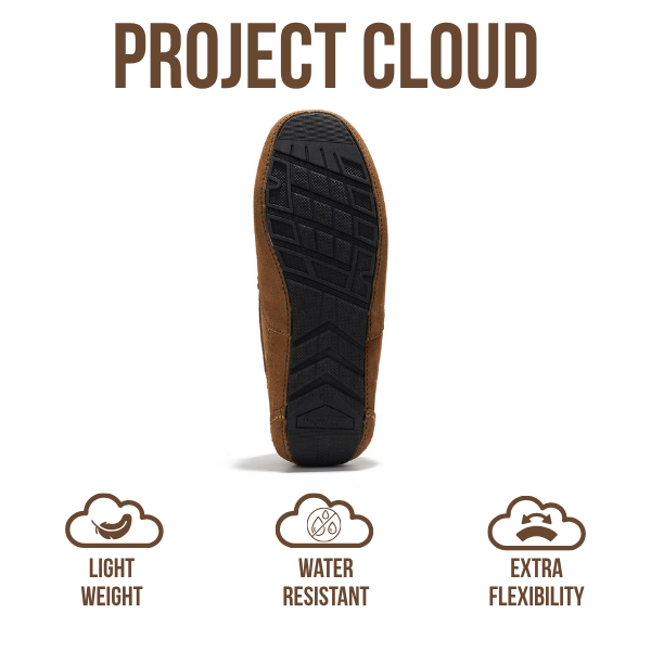Project Cloud Men's |  Genuine Suede Slippers - Loafers | Memory Foam | Lightweight | Non-Slip - Oswin