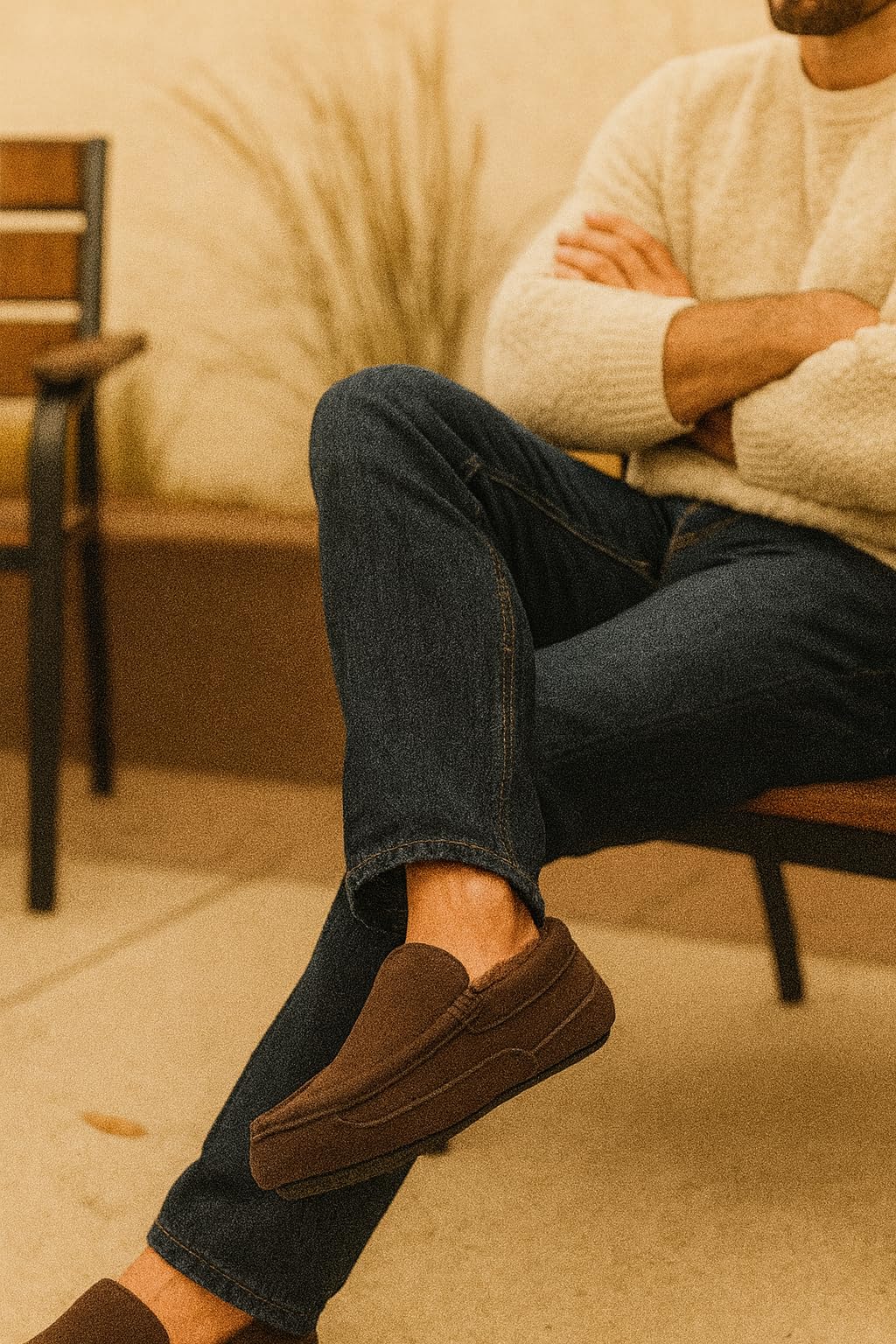 Project Cloud Men's |  Genuine Suede Slippers - Loafers | Memory Foam | Lightweight | Non-Slip - Oswin