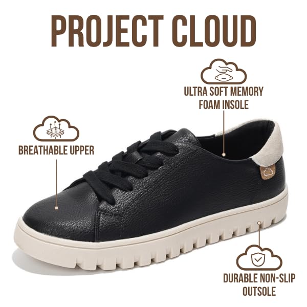 Project Cloud Women's | Tennis Shoes Women Sneakers | Memory Foam | Lightweight | Non-Slip - Paisley