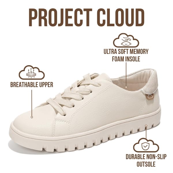 Project Cloud Women's | Tennis Shoes Women Sneakers | Memory Foam | Lightweight | Non-Slip - Paisley