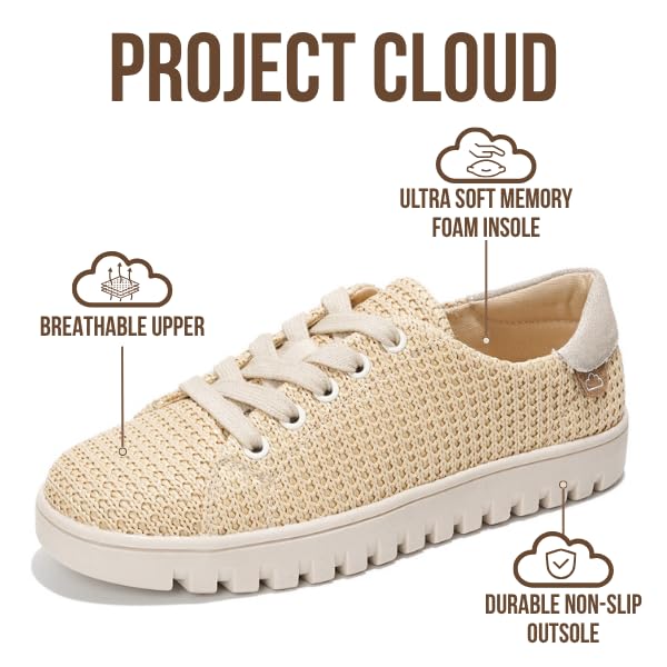 Project Cloud Women's | Tennis Shoes Women Sneakers | Memory Foam | Lightweight | Non-Slip - Paisley