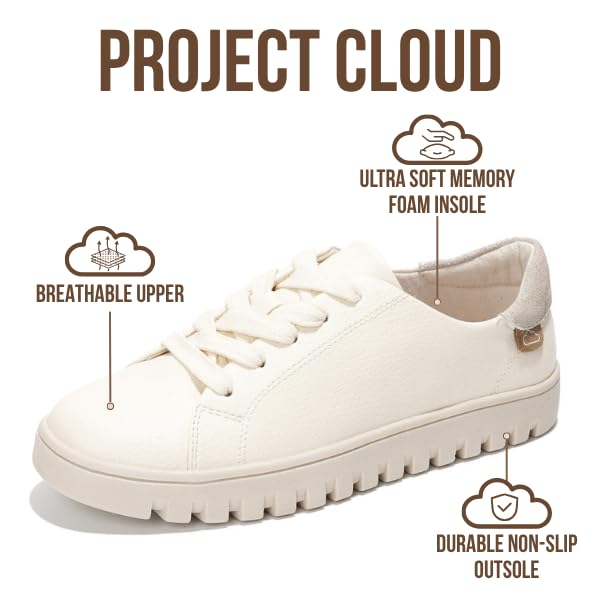 Project Cloud Women's | Tennis Shoes Women Sneakers | Memory Foam | Lightweight | Non-Slip - Paisley