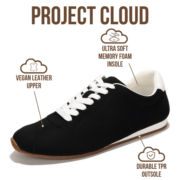Project Cloud | "Panther" Fashion Sneakers for Women | Lace-up | Memory Foam | Lightweight | Non-Slip