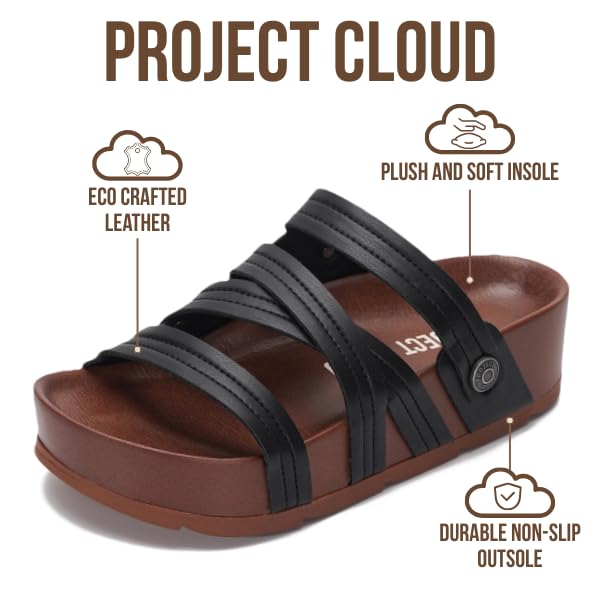 Project Cloud Women's | Wedge Platform Sandals | Comfortable Soft Insole | Lightweight | Non-Slip - Pasadena
