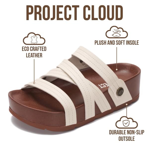 Project Cloud Women's | Wedge Platform Sandals | Comfortable Soft Insole | Lightweight | Non-Slip - Pasadena