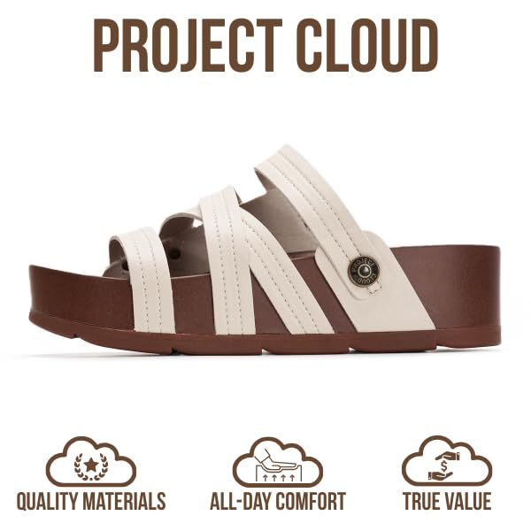 Project Cloud Women's | Wedge Platform Sandals | Comfortable Soft Insole | Lightweight | Non-Slip - Pasadena