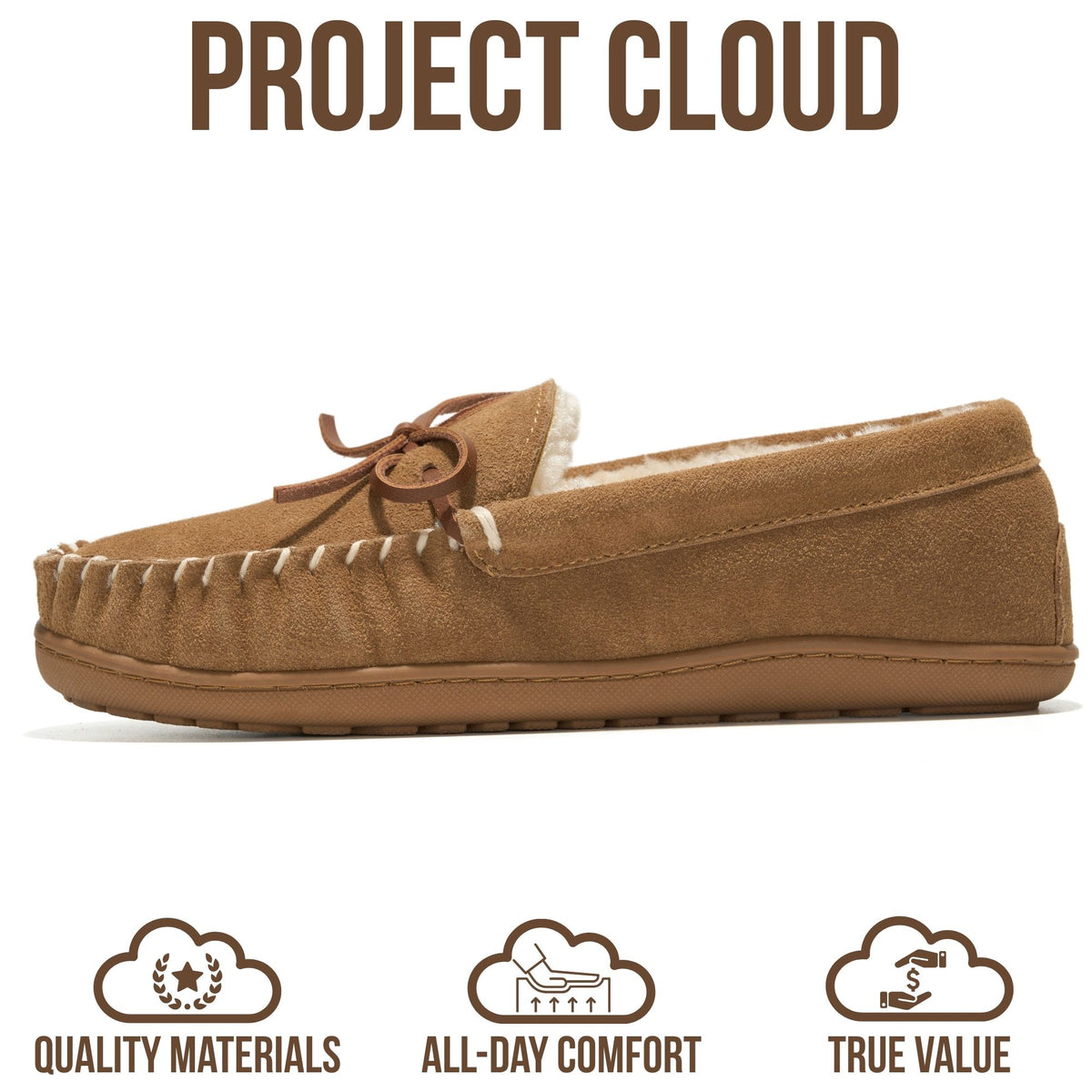 Project Cloud Women's | Genuine Leather Moccasin Slippers | Memory Foam Insole | Lightweight | Non-Slip - Passager