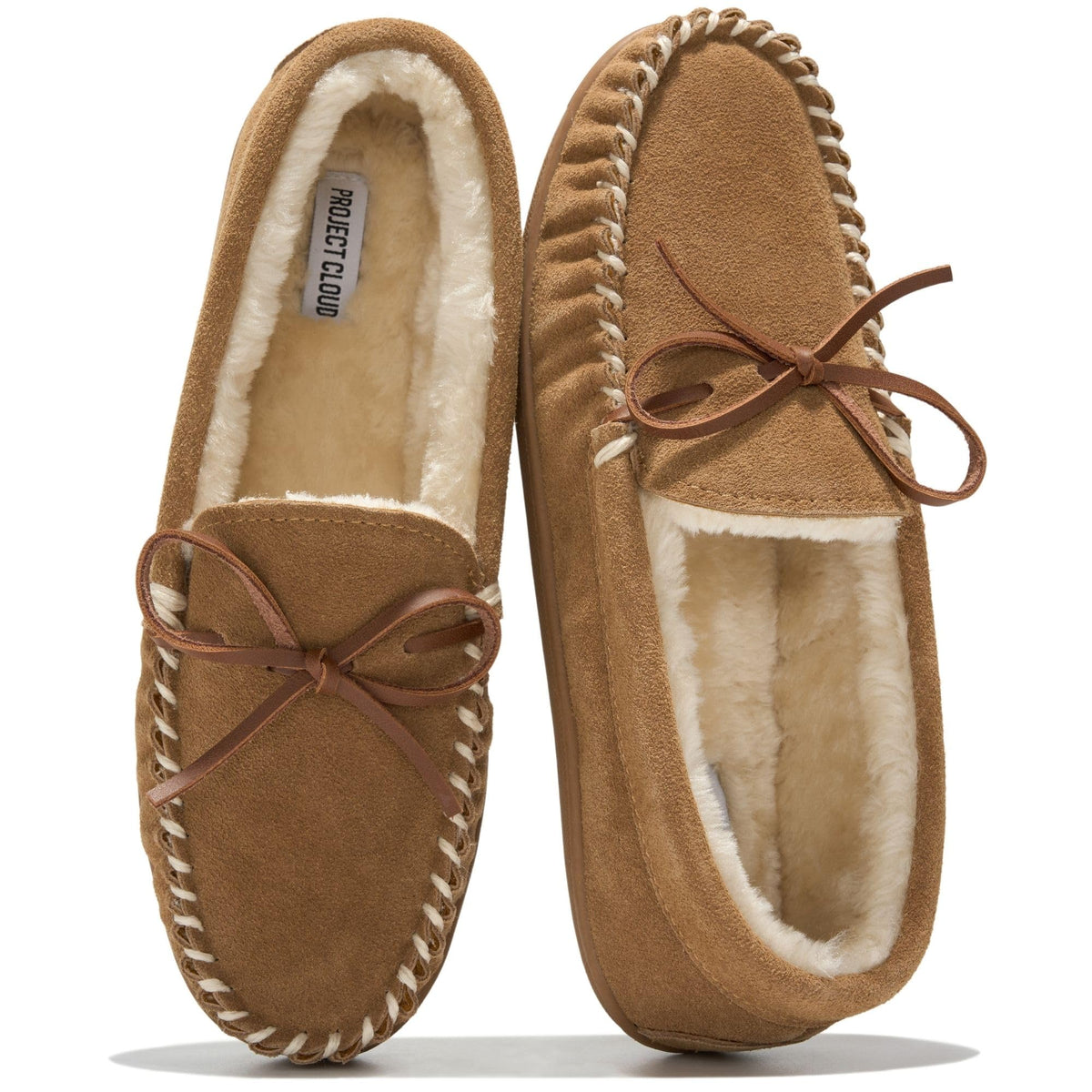 Project Cloud Women's | Genuine Leather Moccasin Slippers | Memory Foam Insole | Lightweight | Non-Slip - Passager