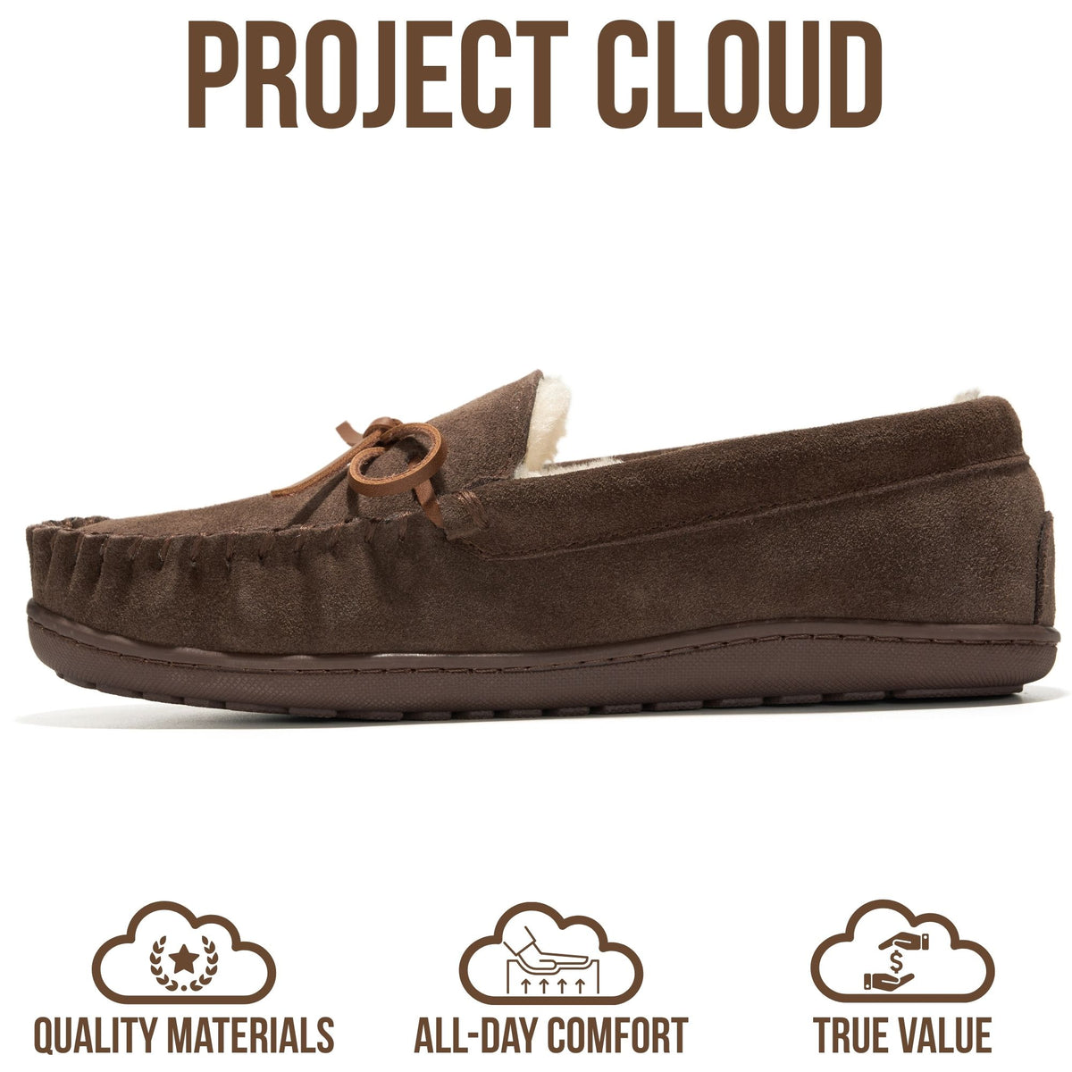Project Cloud Women's | Genuine Leather Moccasin Slippers | Memory Foam Insole | Lightweight | Non-Slip - Passager