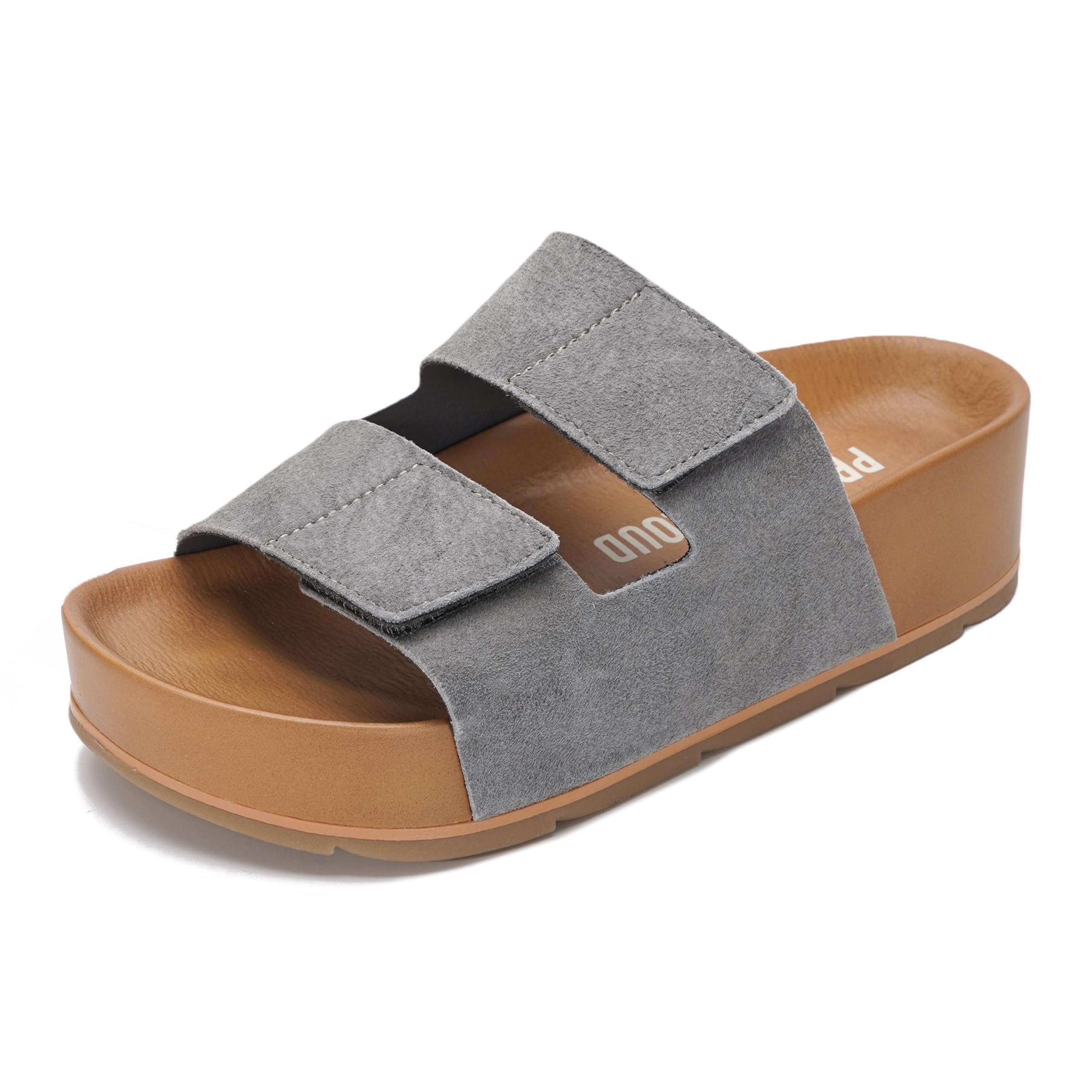 Project Cloud Women's | Genuine Leather  Platform Sandals | Memory Foam Insole | Non-Slip - Pismo