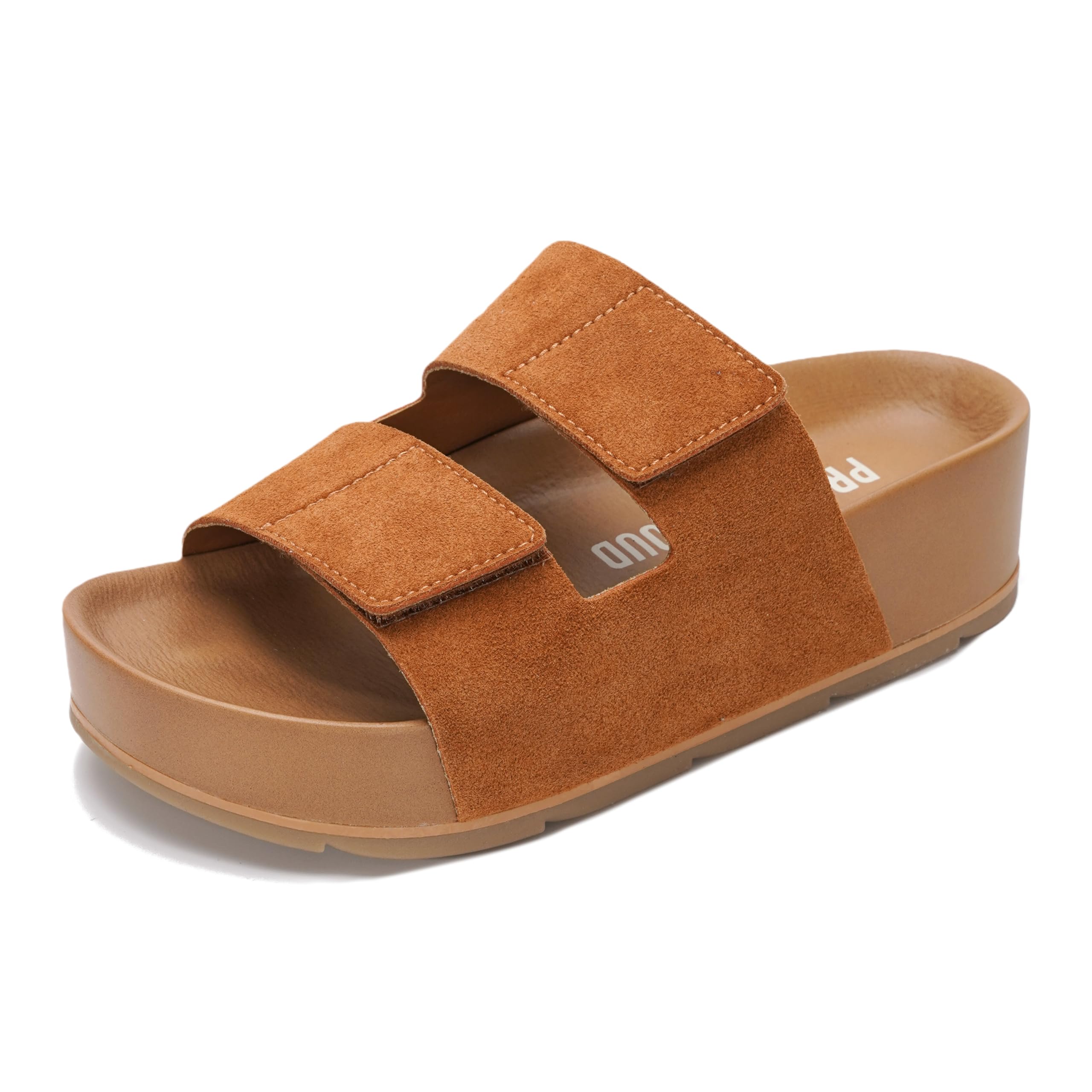 Project Cloud Women's | Genuine Leather  Platform Sandals | Memory Foam Insole | Non-Slip - Pismo