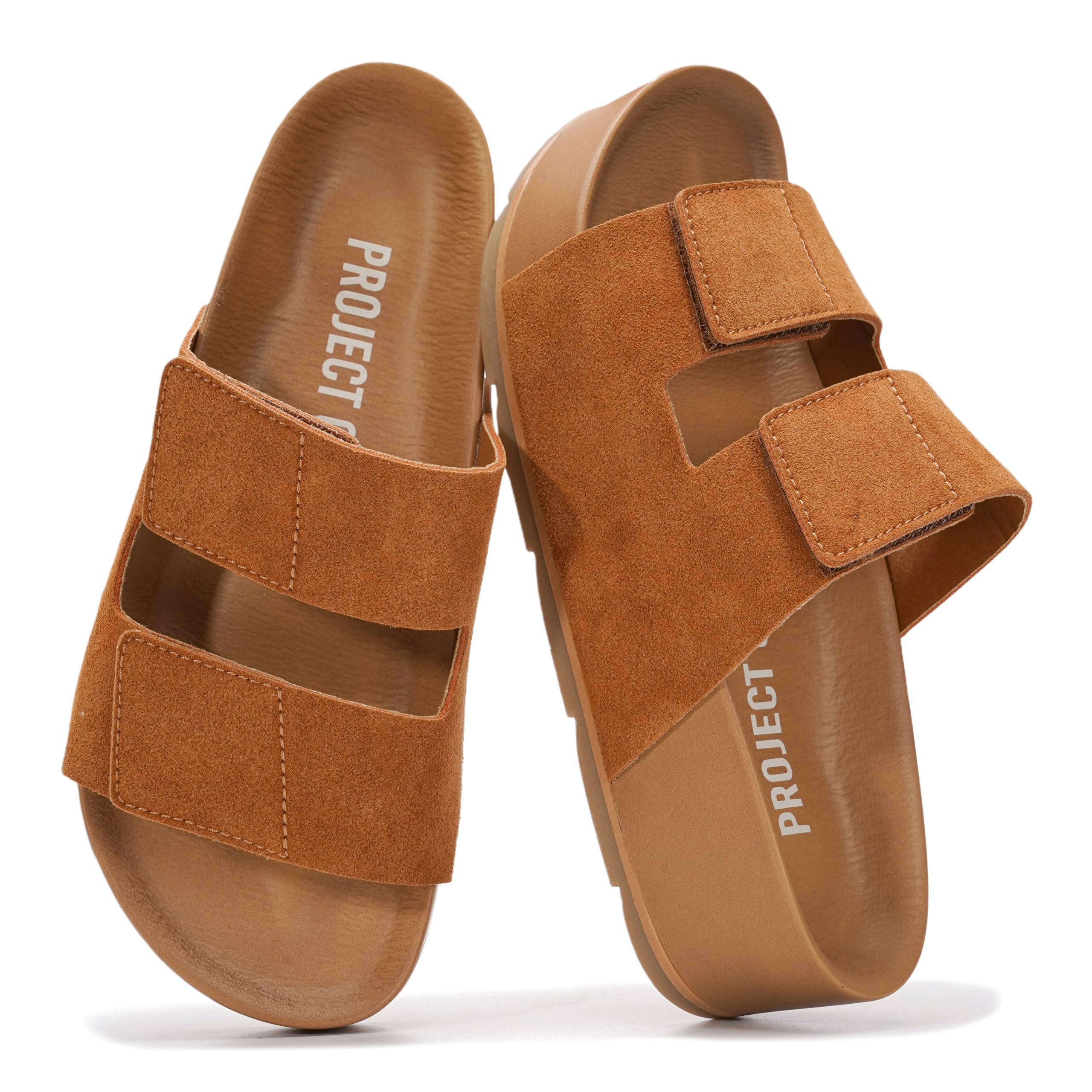 Project Cloud Women's | Genuine Leather  Platform Sandals | Memory Foam Insole | Non-Slip - Pismo