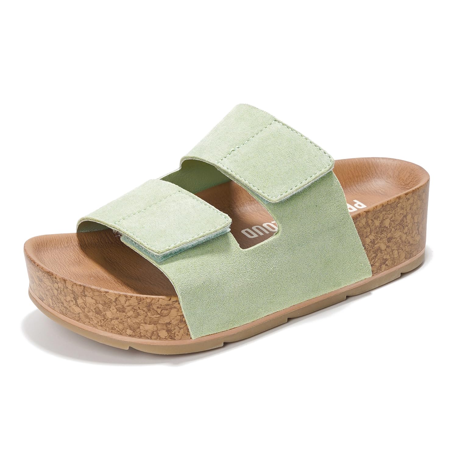 Project Cloud Women's | Genuine Leather  Platform Sandals | Memory Foam Insole | Non-Slip - Pismo