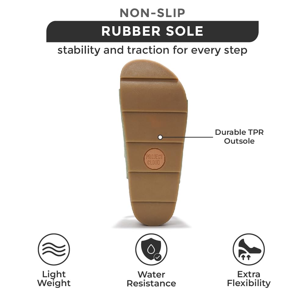 Project Cloud Women's | Genuine Leather  Platform Sandals | Memory Foam Insole | Non-Slip - Pismo