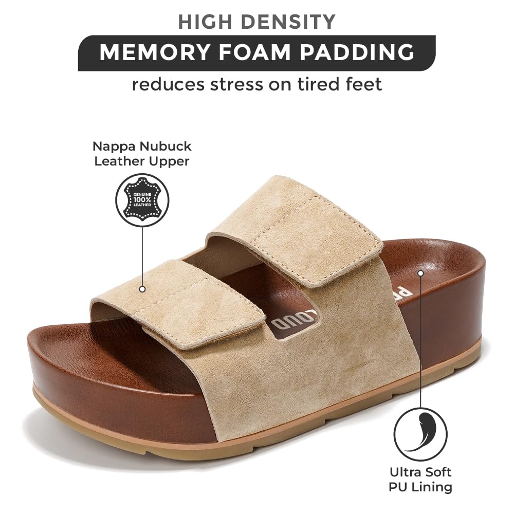 Pismo Platform Sandals | Leather Memory Foam Wedges | Project Cloud