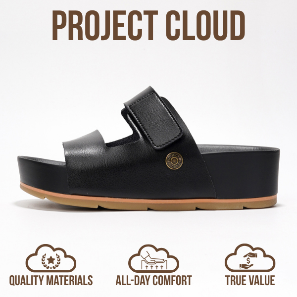 Project Cloud | "Prime" Platform Sandals | Memory Foam Technology | Lightweight | Non-Slip