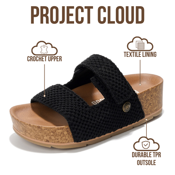 Project Cloud | "Prime" Platform Sandals | Memory Foam Technology | Lightweight | Non-Slip
