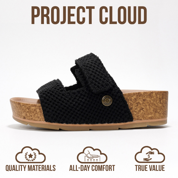Project Cloud | "Prime" Platform Sandals | Memory Foam Technology | Lightweight | Non-Slip