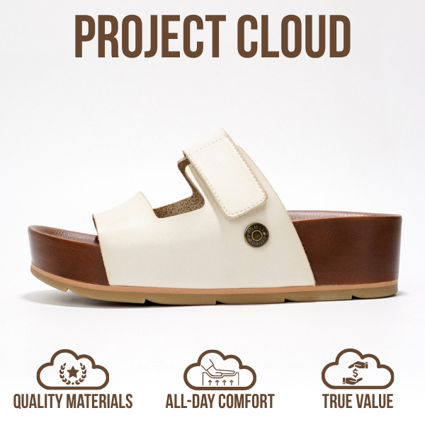 Project Cloud | "Prime" Platform Sandals | Memory Foam Technology | Lightweight | Non-Slip