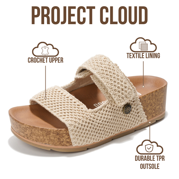 Project Cloud | "Prime" Platform Sandals | Memory Foam Technology | Lightweight | Non-Slip