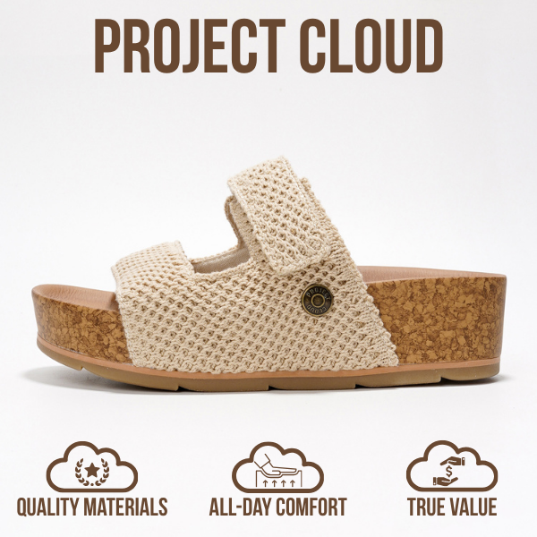 Project Cloud | "Prime" Platform Sandals | Memory Foam Technology | Lightweight | Non-Slip