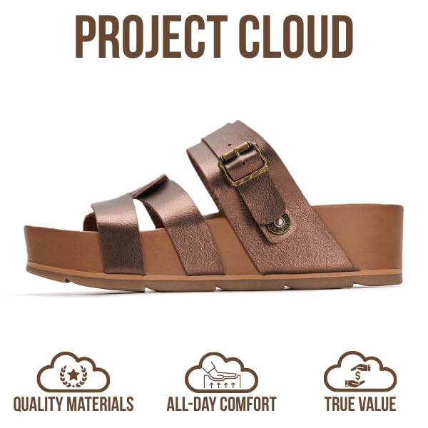 Project Cloud Women's | Vegan Leather Platform Sandals | Memory Foam | Lightweight | Non-Slip - Proud