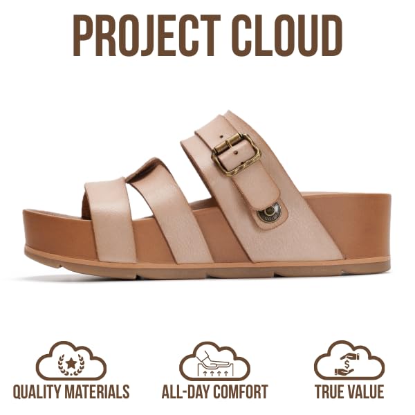 Project Cloud Women's | Vegan Leather Platform Sandals | Memory Foam | Lightweight | Non-Slip - Proud