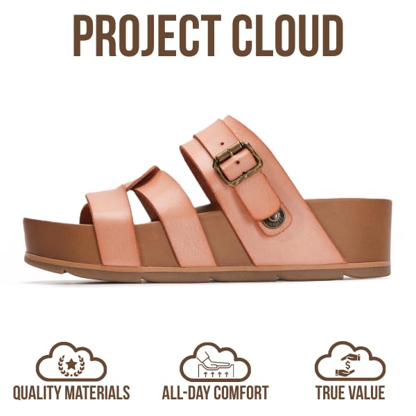 Project Cloud Women's | Vegan Leather Platform Sandals | Memory Foam | Lightweight | Non-Slip - Proud