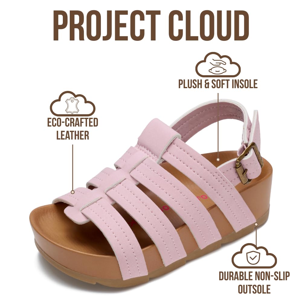Project Cloud Kids | Strappy Summer Dressy-Casual Wedge | Hook-&-Loop | Lightweight | Non-Slip - Puffer Kids - Project Cloud - Sandals -Shop Project Cloud premium footwear Now!