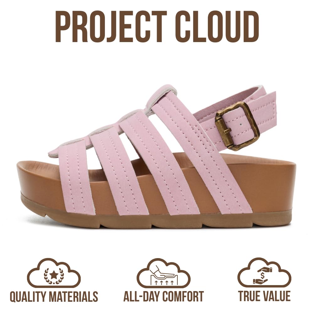 Project Cloud Kids | Strappy Summer Dressy-Casual Wedge | Hook-&-Loop | Lightweight | Non-Slip - Puffer Kids - Project Cloud - Sandals -Shop Project Cloud premium footwear Now!