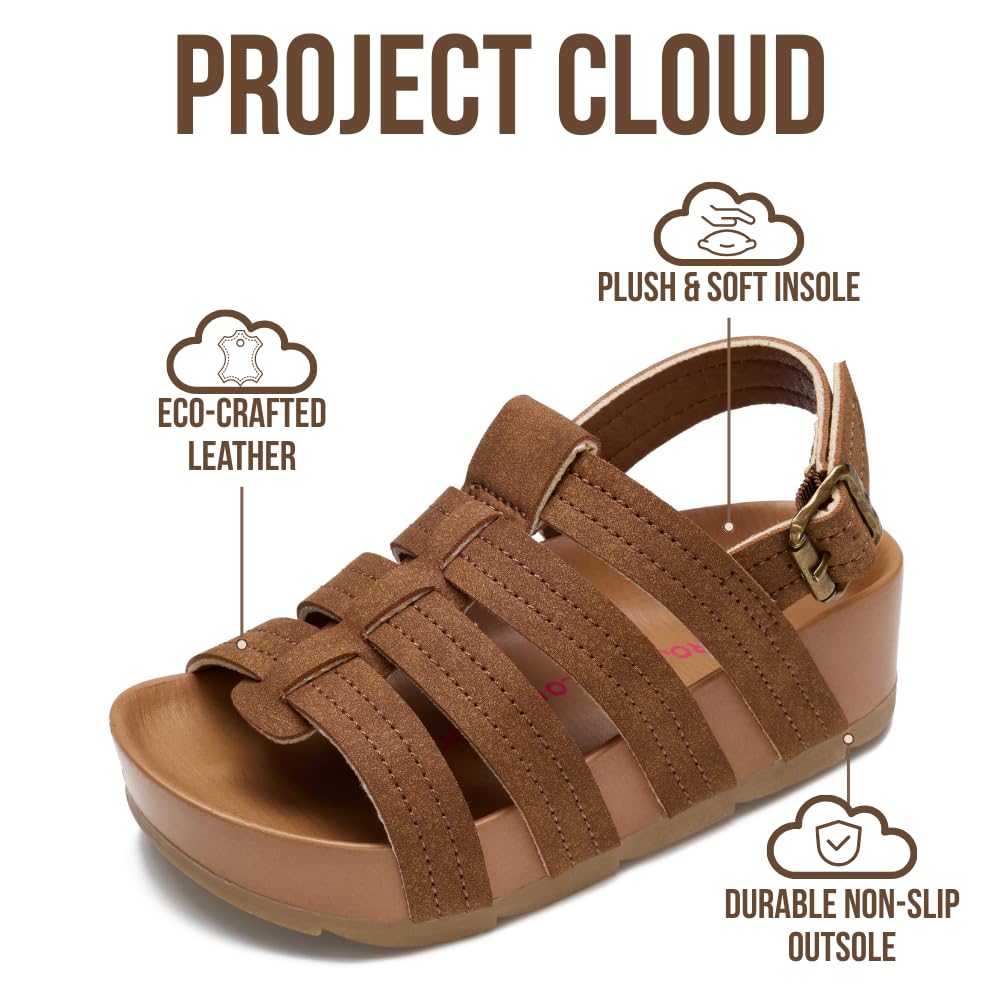 Project Cloud Kids | Strappy Summer Dressy-Casual Wedge | Hook-&-Loop | Lightweight | Non-Slip - Puffer Kids - Project Cloud - Sandals -Shop Project Cloud premium footwear Now!