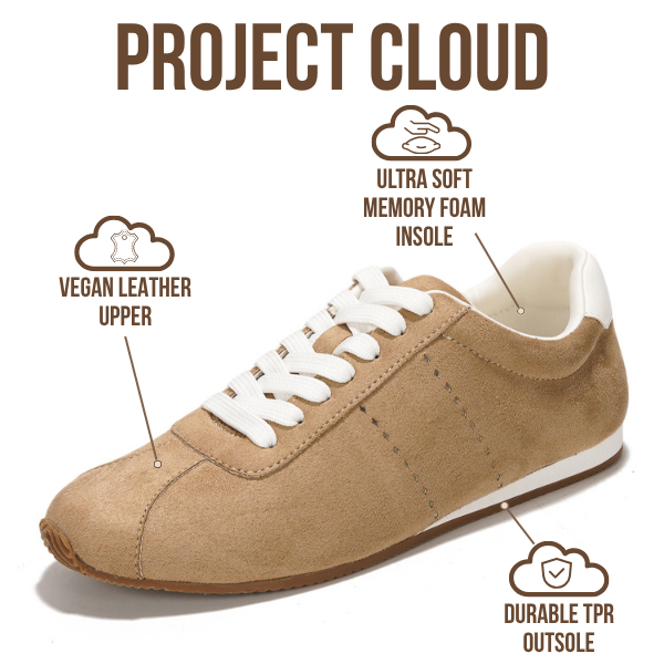 Project Cloud | "Panther" Fashion Sneakers for Women | Lace-up | Memory Foam | Lightweight | Non-Slip