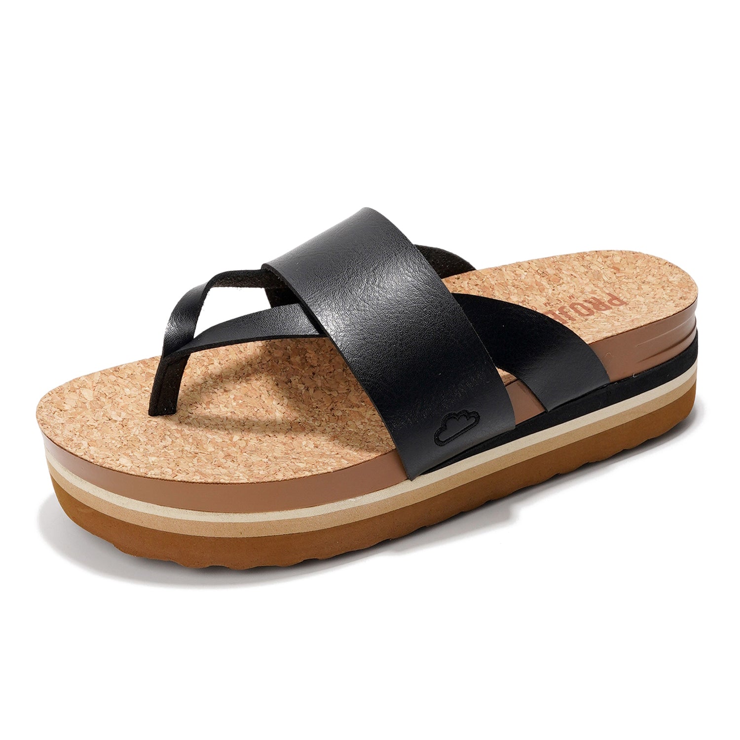 Project Cloud Women's | Eco-Leather Wedge Sandals | Memory Foam