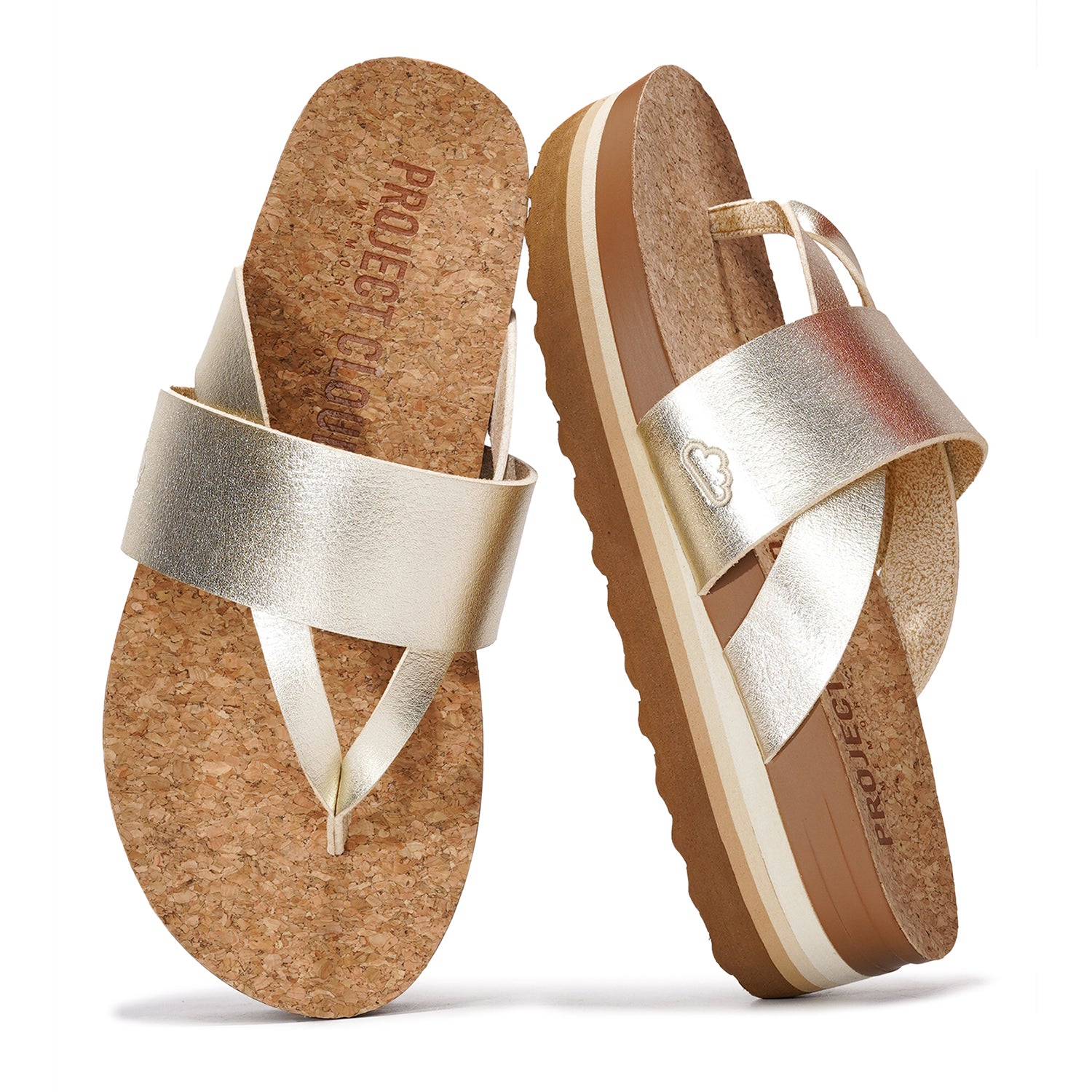 Vegan Leather Wedge Sandals | Memory Foam Comfort | Project Cloud