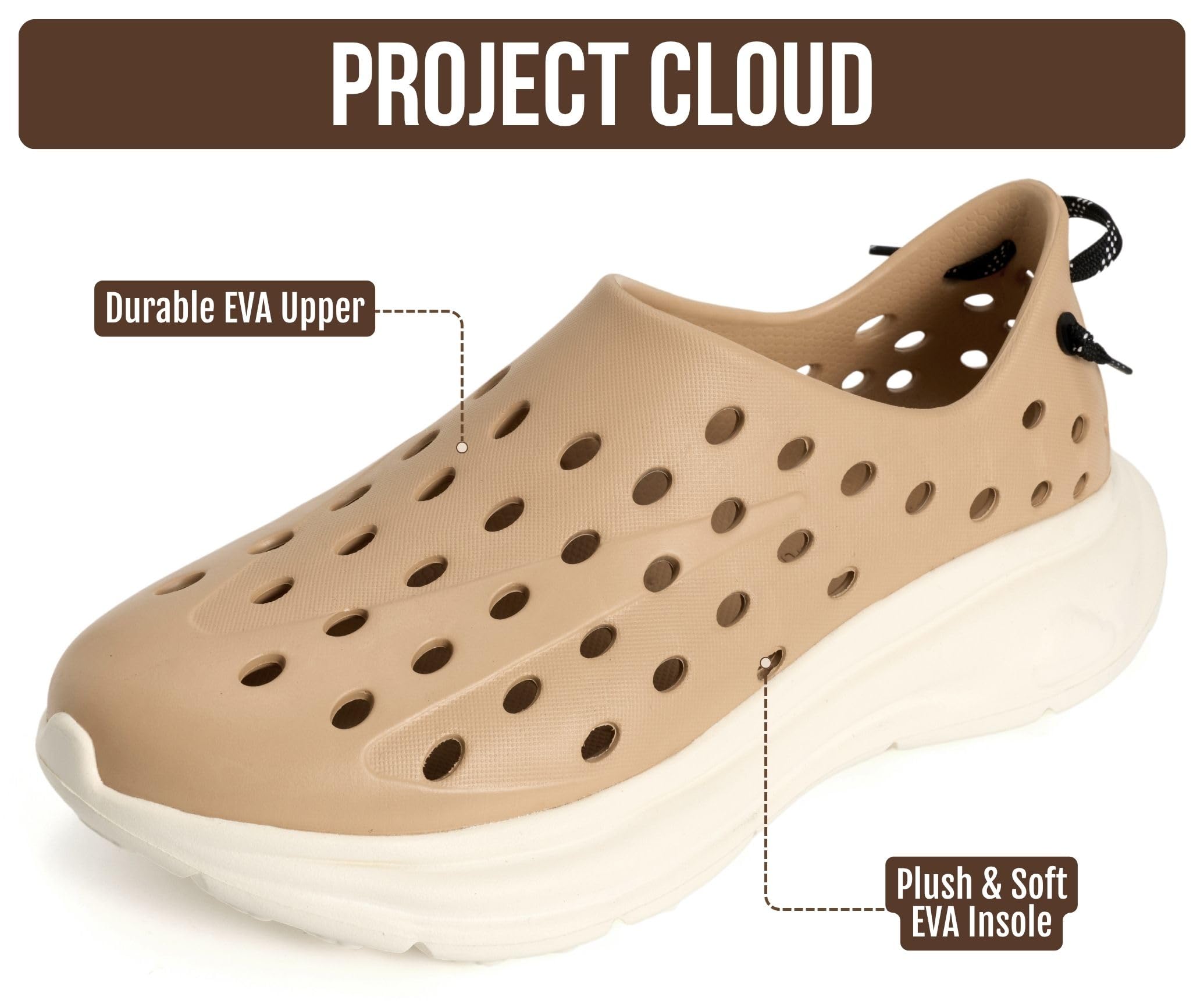 Project Cloud Women's & Men's Recovery Shoes | Plush and Soft Insole | Waterproof | Lightweight | Non-Slip - Recharge