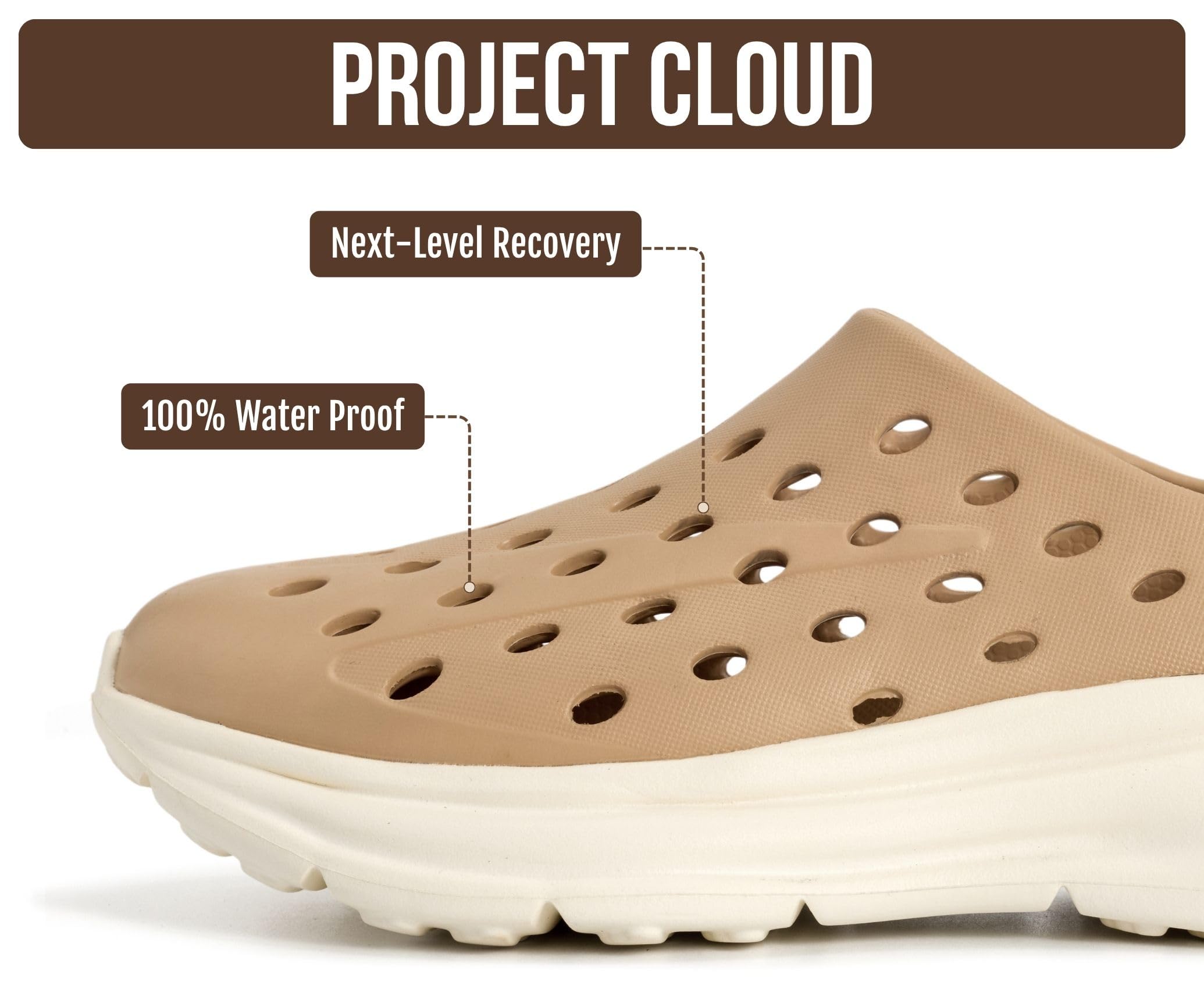 Project Cloud Women's & Men's Recovery Shoes | Plush and Soft Insole | Waterproof | Lightweight | Non-Slip - Recharge
