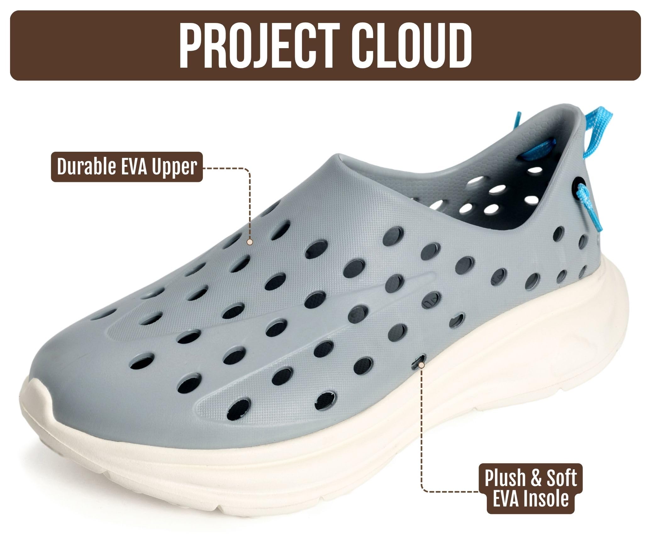 Project Cloud Women's & Men's Recovery Shoes | Plush and Soft Insole | Waterproof | Lightweight | Non-Slip - Recharge