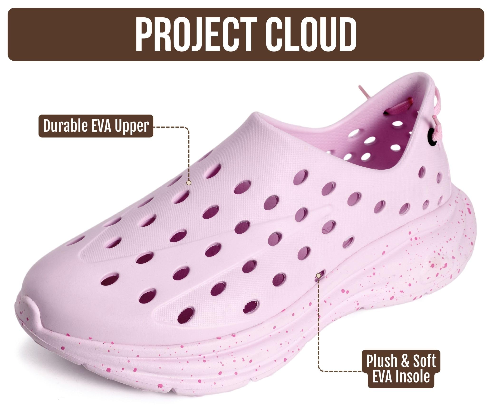 Project Cloud Women's & Men's Recovery Shoes | Plush and Soft Insole | Waterproof | Lightweight | Non-Slip - Recharge