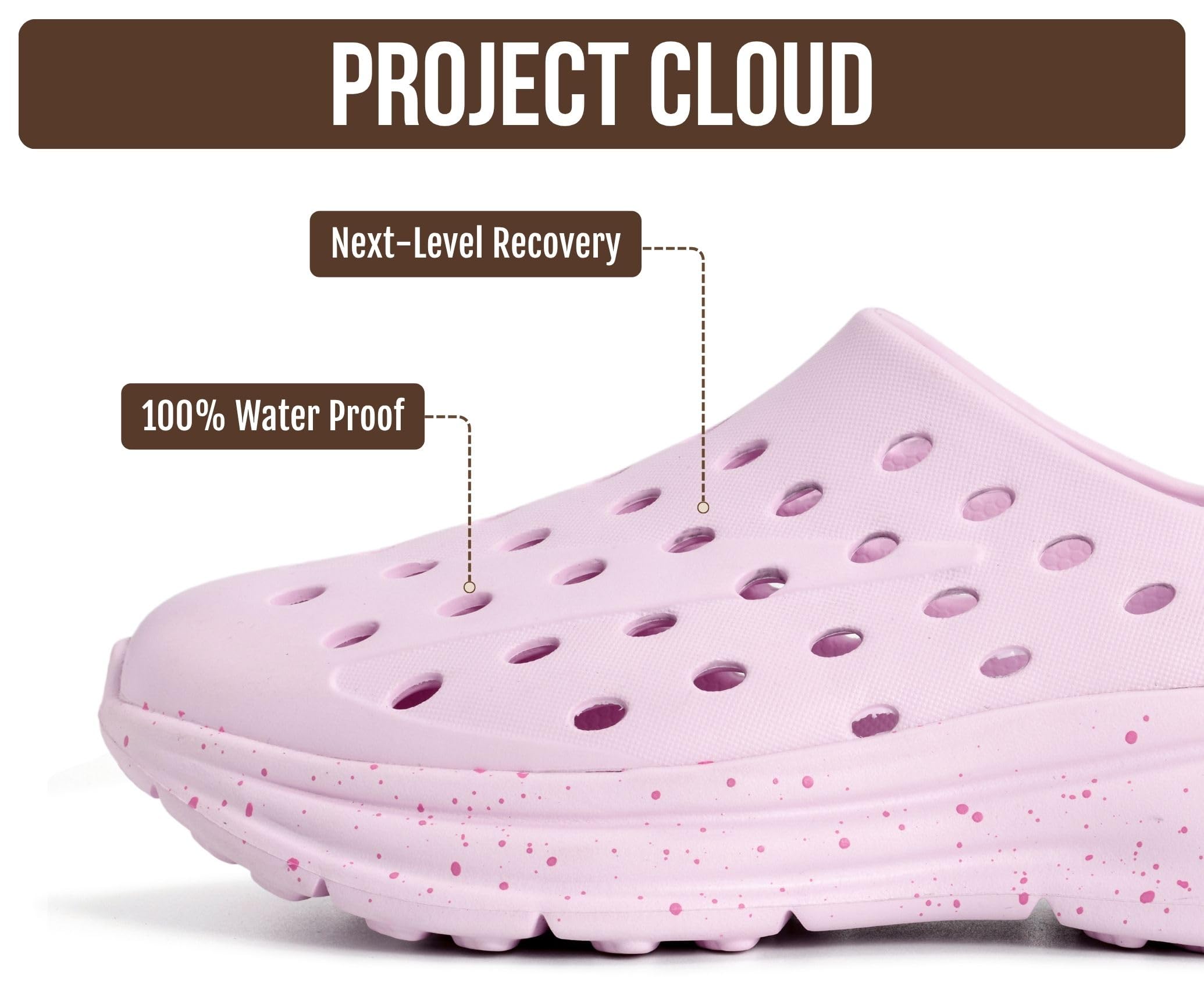 Project Cloud Women's & Men's Recovery Shoes | Plush and Soft Insole | Waterproof | Lightweight | Non-Slip - Recharge