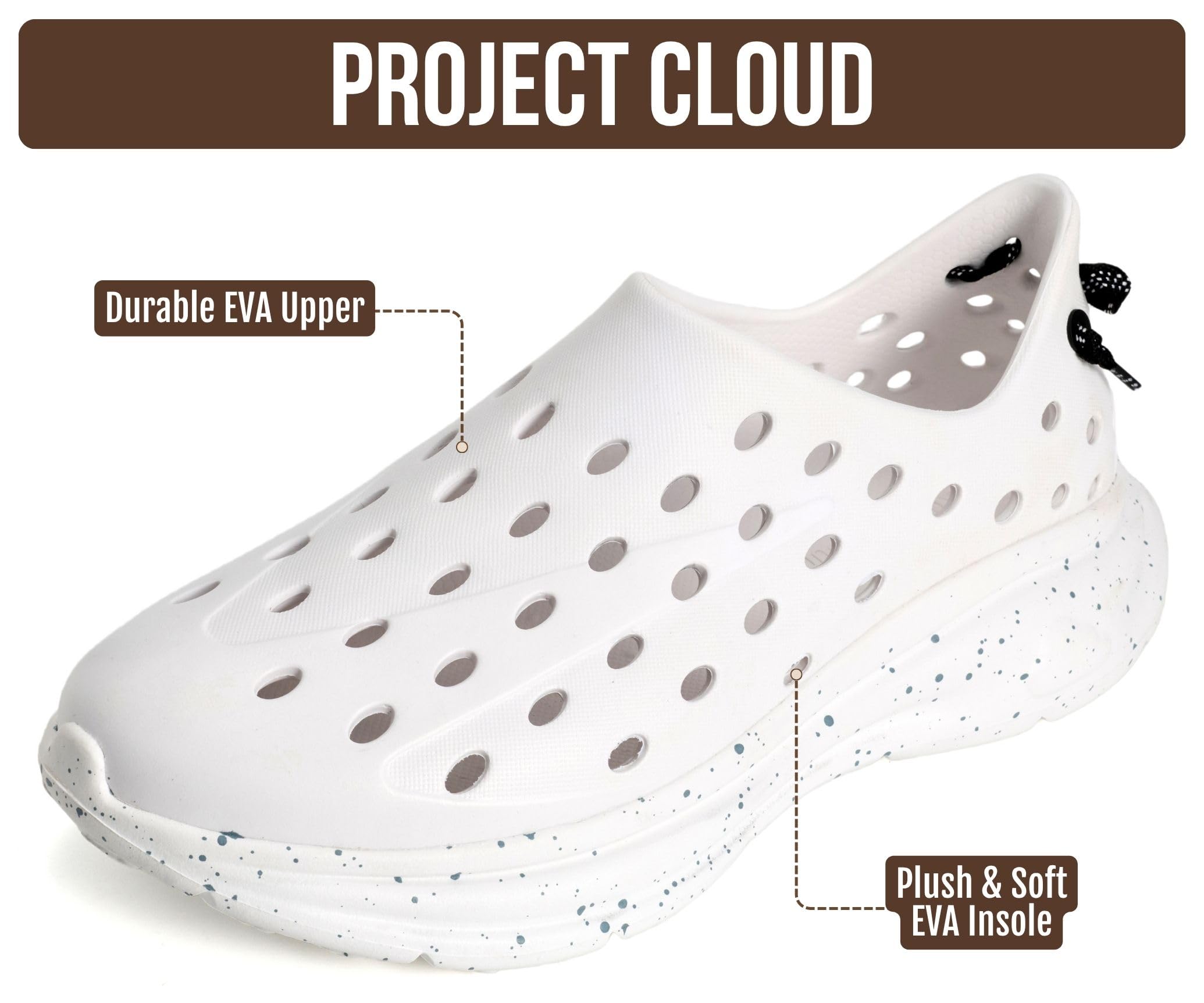 Project Cloud Women's & Men's Recovery Shoes | Plush and Soft Insole | Waterproof | Lightweight | Non-Slip - Recharge