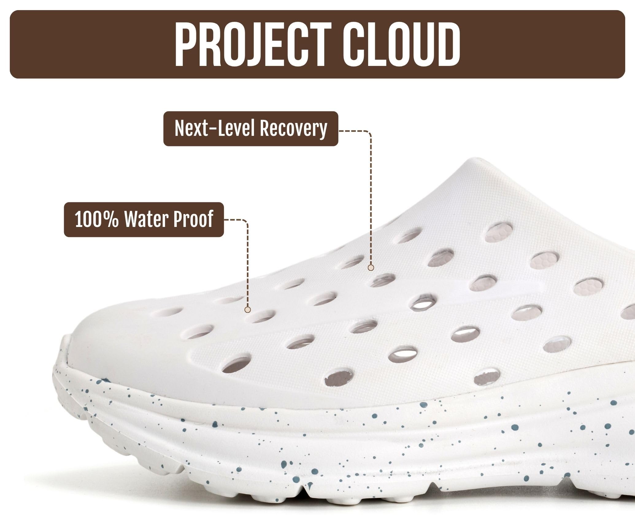 Project Cloud Women's & Men's Recovery Shoes | Plush and Soft Insole | Waterproof | Lightweight | Non-Slip - Recharge