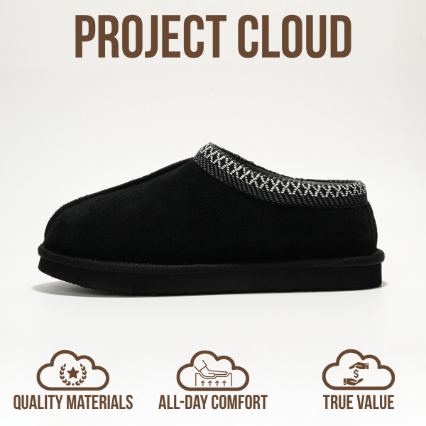 Project Cloud | "Relaxation" Australian Sheepskin Mens Slippers | Memory Foam | Lightweight | Non-Slip