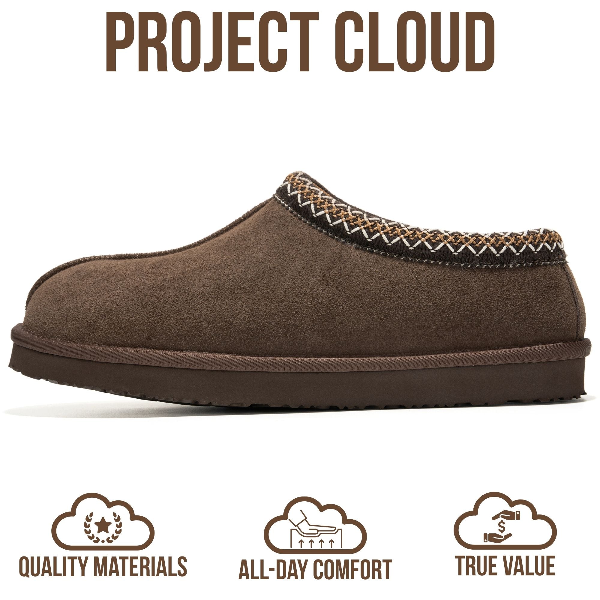 Project Cloud Hombre | Zapatillas de Piel de Oveja Australiana | Espuma Viscoelástica | Ligeras | Antideslizantes - Relajación