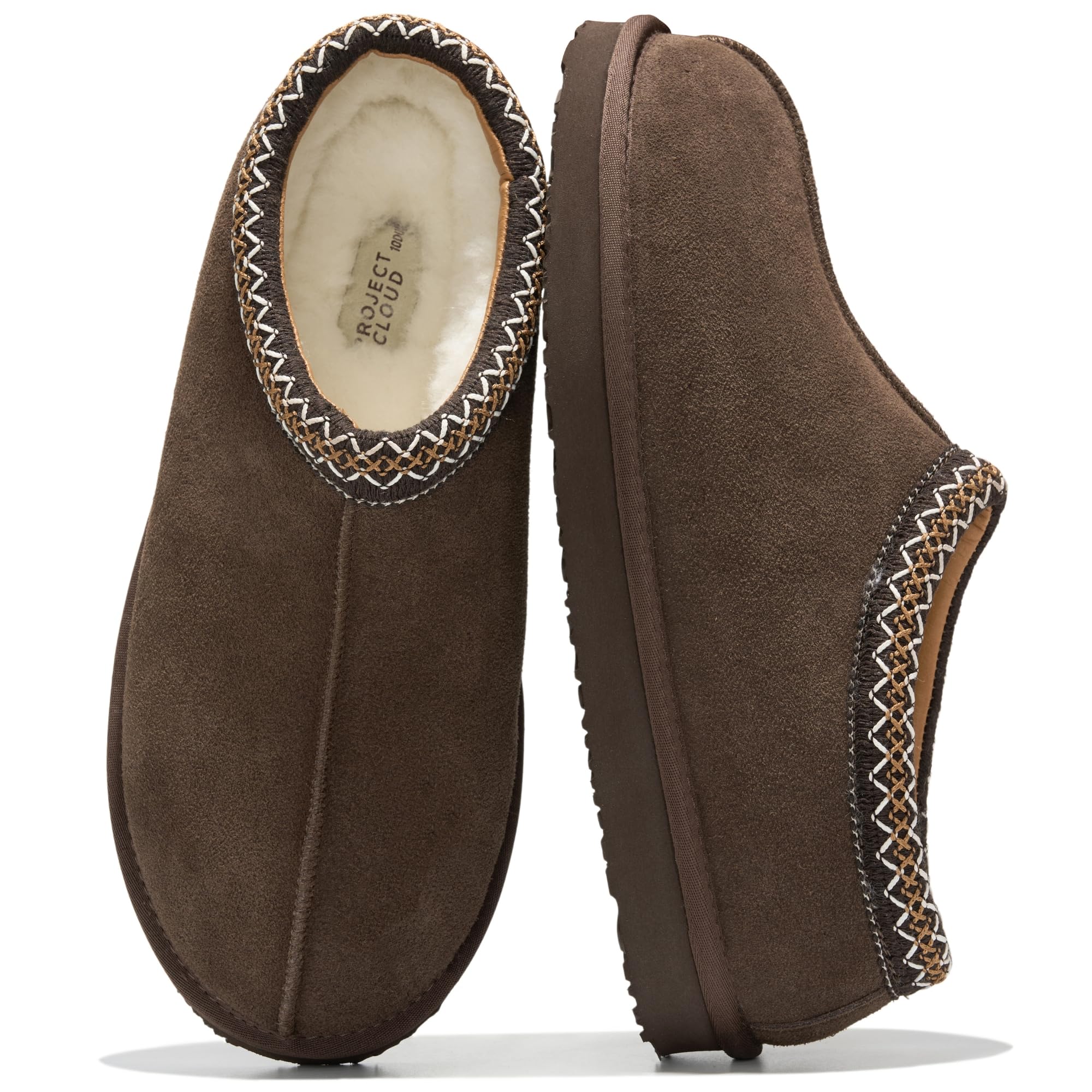 Project Cloud Hombre | Zapatillas de Piel de Oveja Australiana | Espuma Viscoelástica | Ligeras | Antideslizantes - Relajación