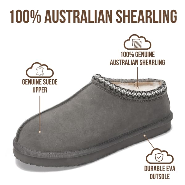 Project Cloud Men's | Australian Sheepskin Slippers | Memory Foam | Lightweight | Non-Slip - Relaxation