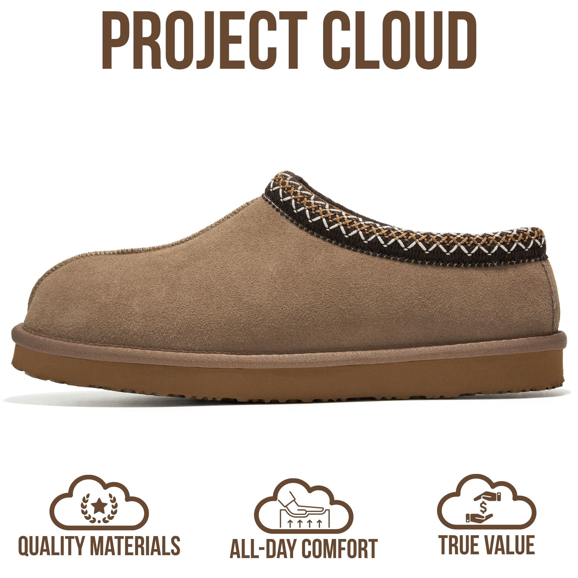Project Cloud Men's | Australian Sheepskin Slippers | Memory Foam | Lightweight | Non-Slip - Relaxation