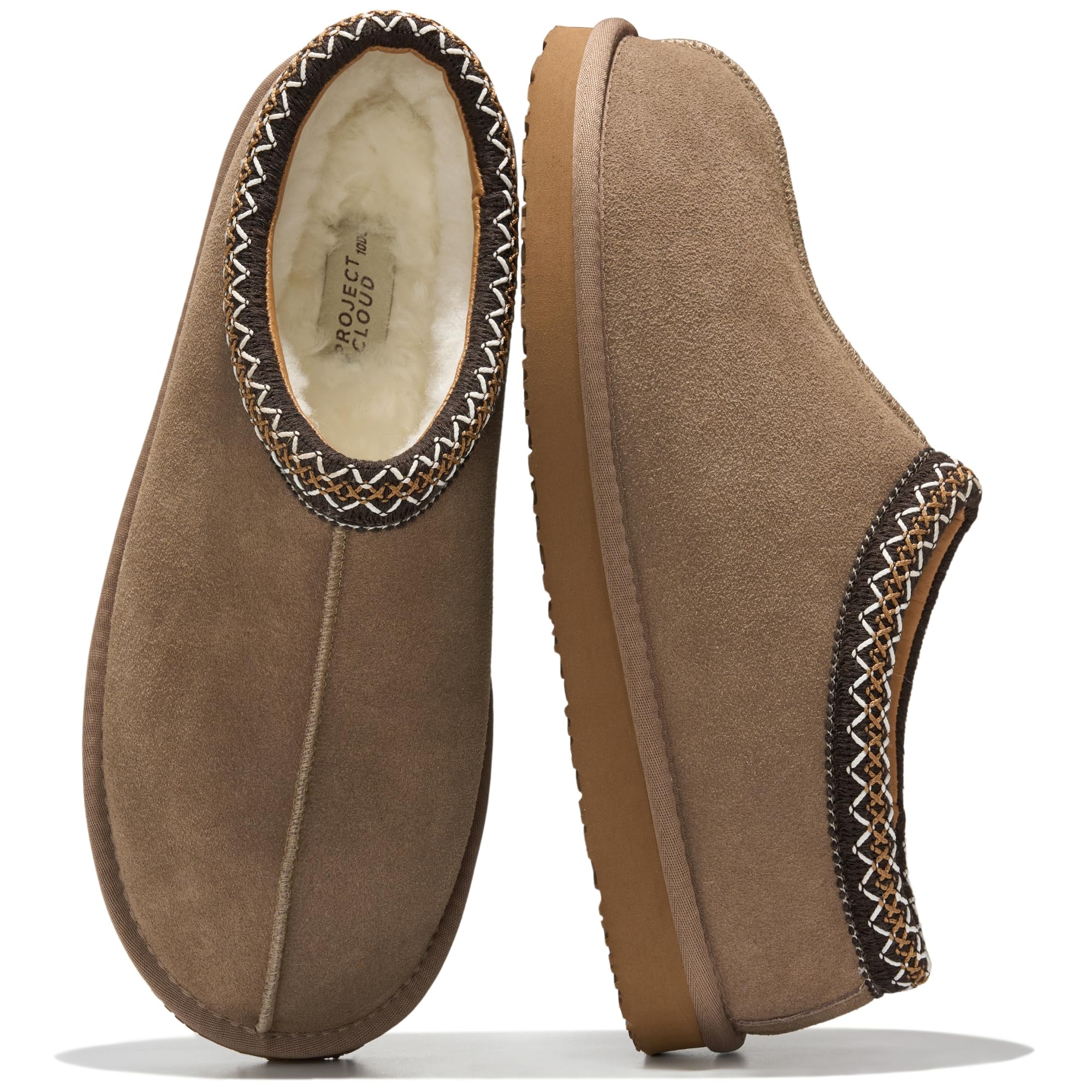 Project Cloud Hombre | Zapatillas de Piel de Oveja Australiana | Espuma Viscoelástica | Ligeras | Antideslizantes - Relajación