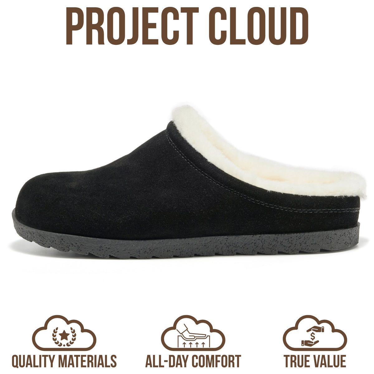 Project Cloud Women's | Genuine Leather Clogs | Soft & Plush Insole | Lightweight | Non-Slip - Reese Fur - Project Cloud - Clogs -Shop Project Cloud premium footwear Now!