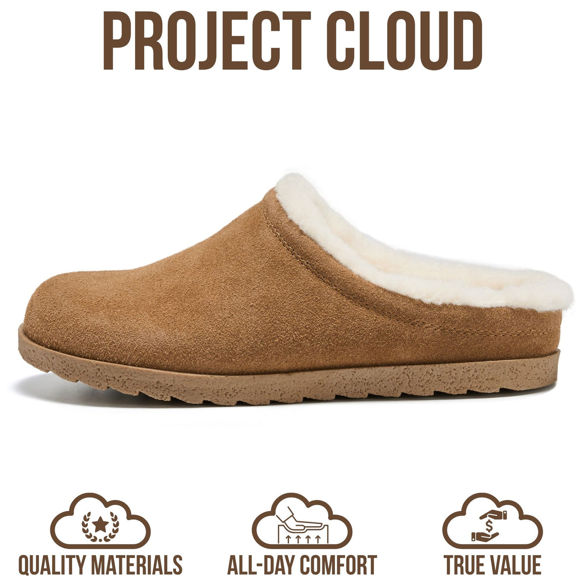 Project Cloud Women's | Genuine Leather Clogs | Soft & Plush Insole | Lightweight | Non-Slip - Reese Fur - Project Cloud - Clogs -Shop Project Cloud premium footwear Now!