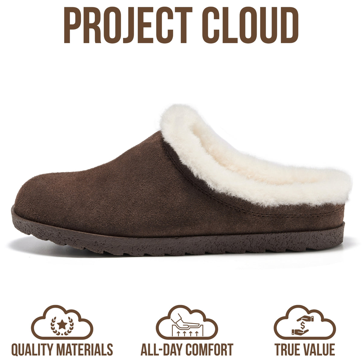 Project Cloud Women's | Genuine Leather Clogs | Soft & Plush Insole | Lightweight | Non-Slip - Reese Fur - Project Cloud - Clogs -Shop Project Cloud premium footwear Now!